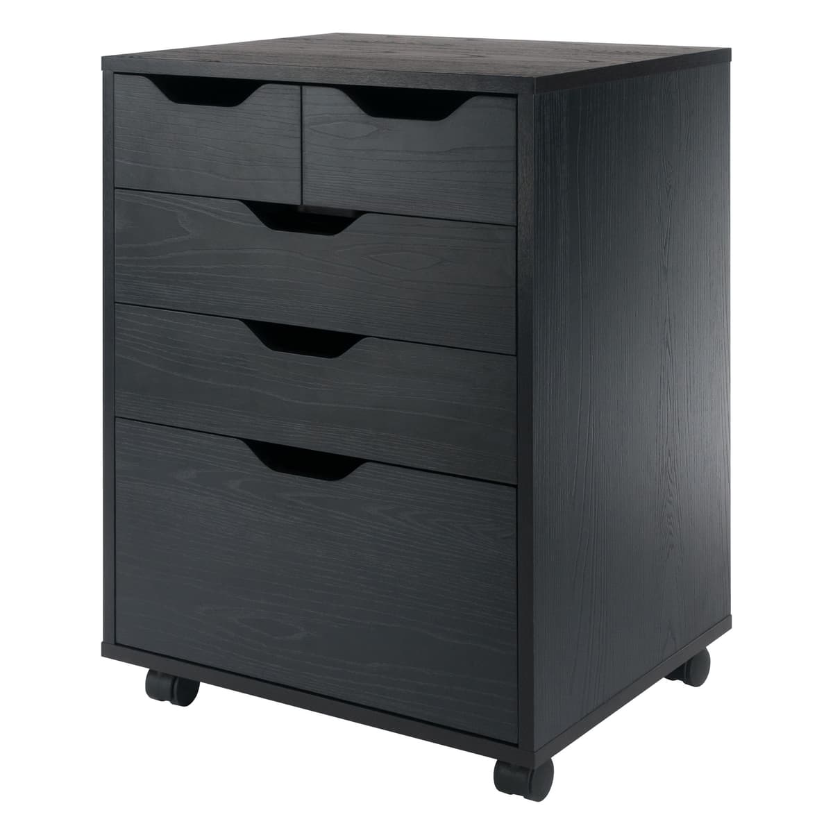 Halifax Bins & Drawers Storage Mobile Cabinet, Black