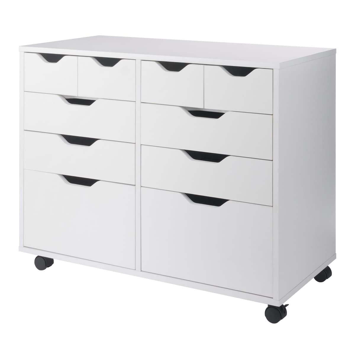 Halifax Bins & Drawers Multi-Storage Wide Mobile Cabinet, White