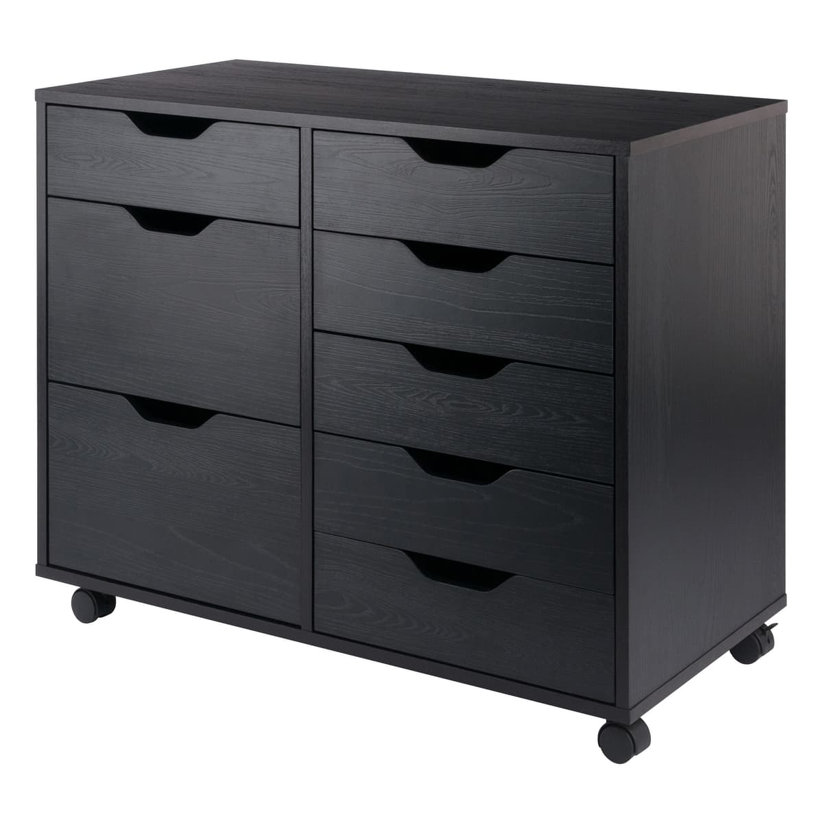 Halifax 6-Drawer Multi-Storage Mobile Cabinet, Black