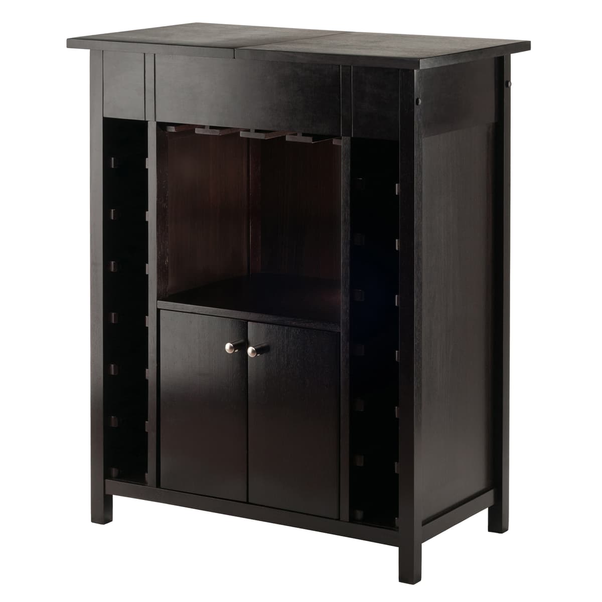Yukon 14-Bottle Wine Cabinet with Extendable Top, 30" Wide, 37" High, Espresso