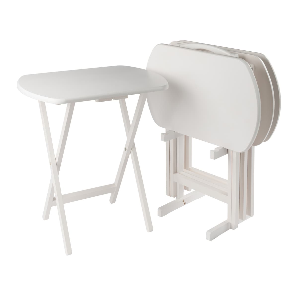 Corbett 5-Pc Oversized Snack Table Set, White