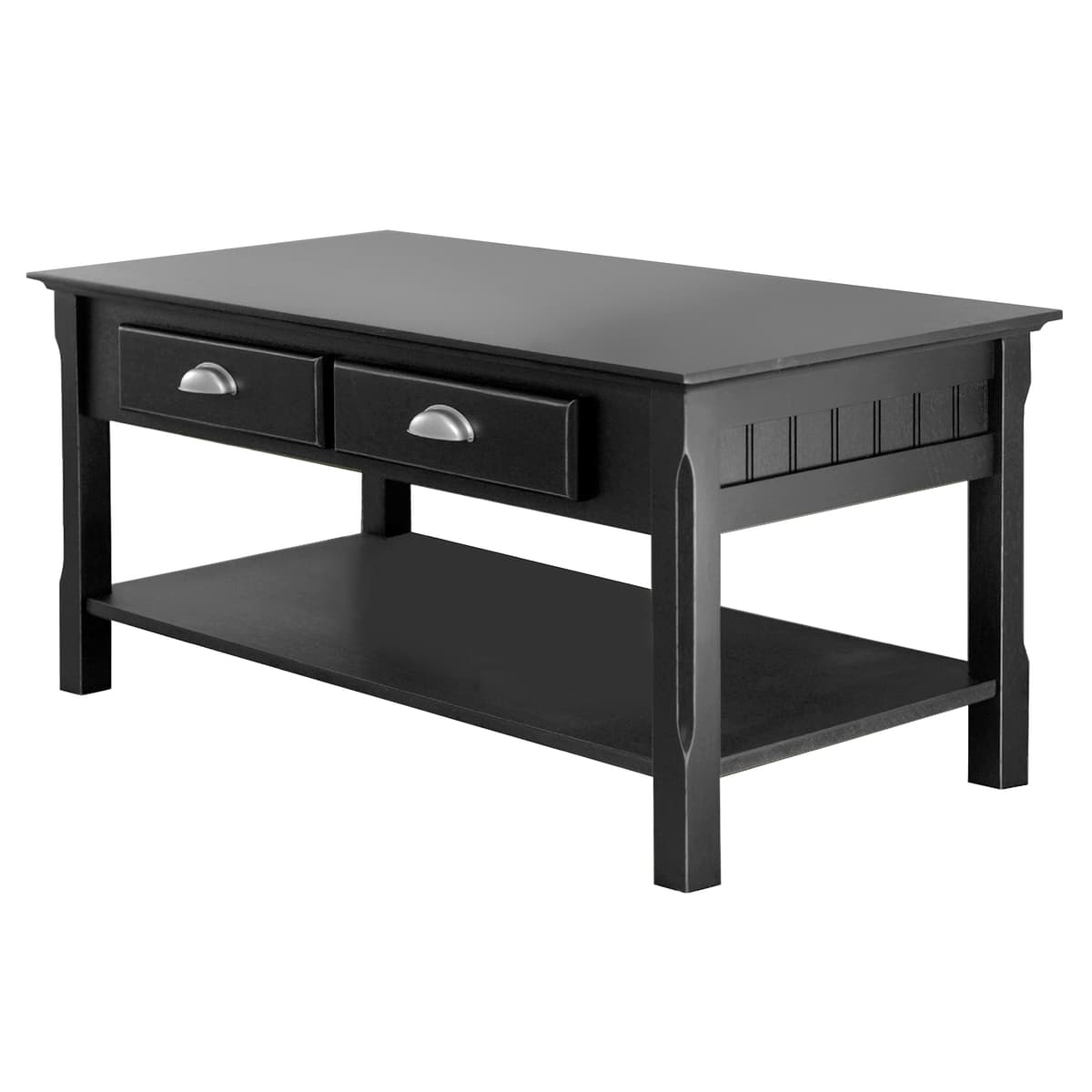 Timber Coffee Table, 38" Wide, 17" High, Black