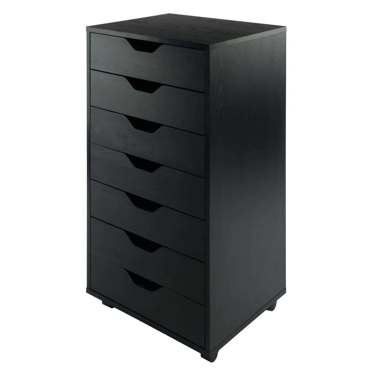 Halifax 7-Drawer Mobile Cabinet, Black