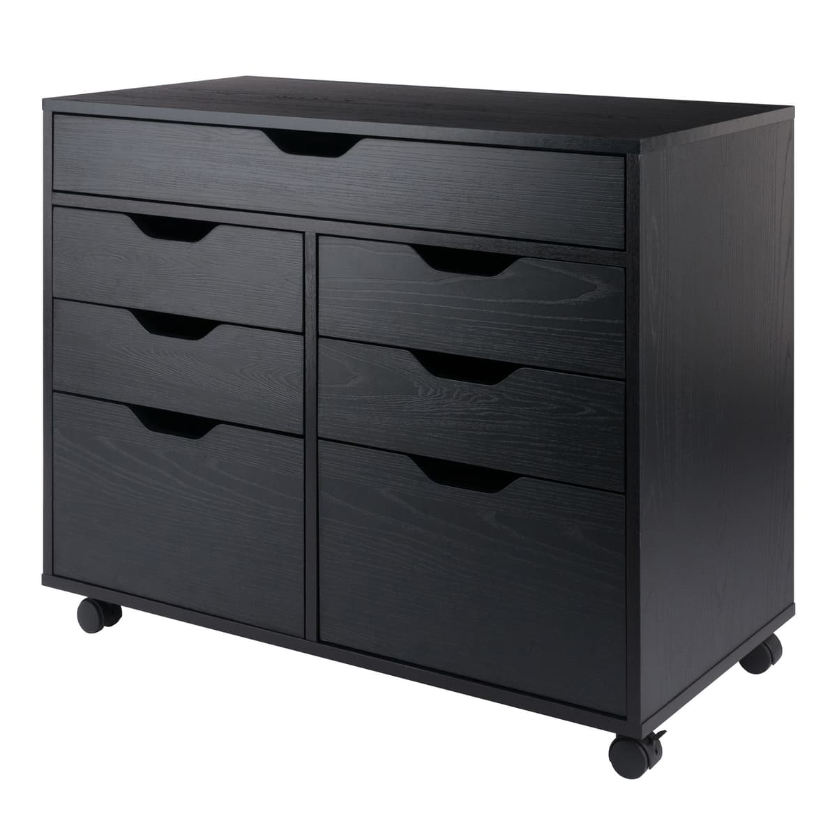 Halifax 5-Drawer Multi-Storage Mobile Cabinet, Black
