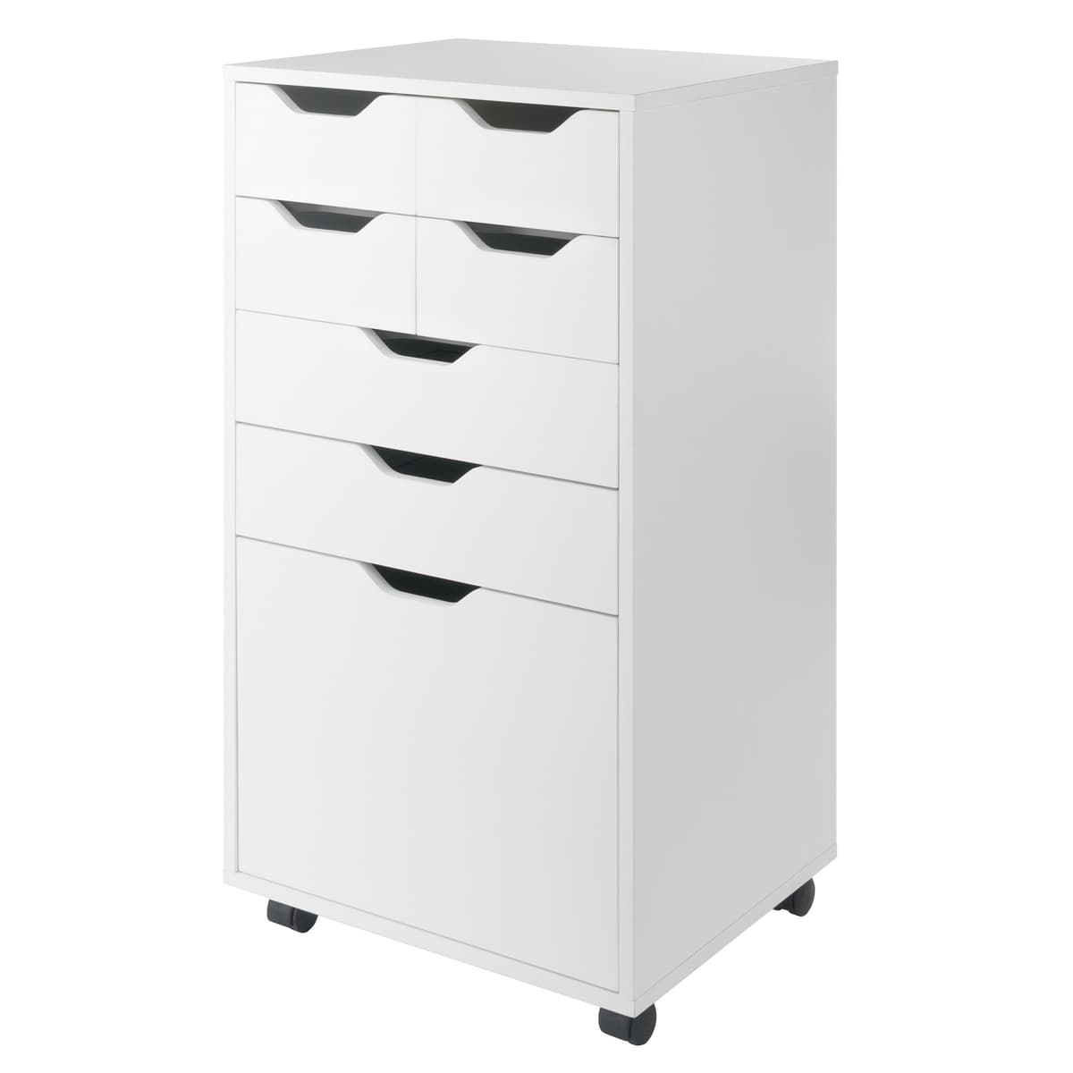 Halifax Bins & Drawers Multi-Storage Tall Mobile Cabinet, White