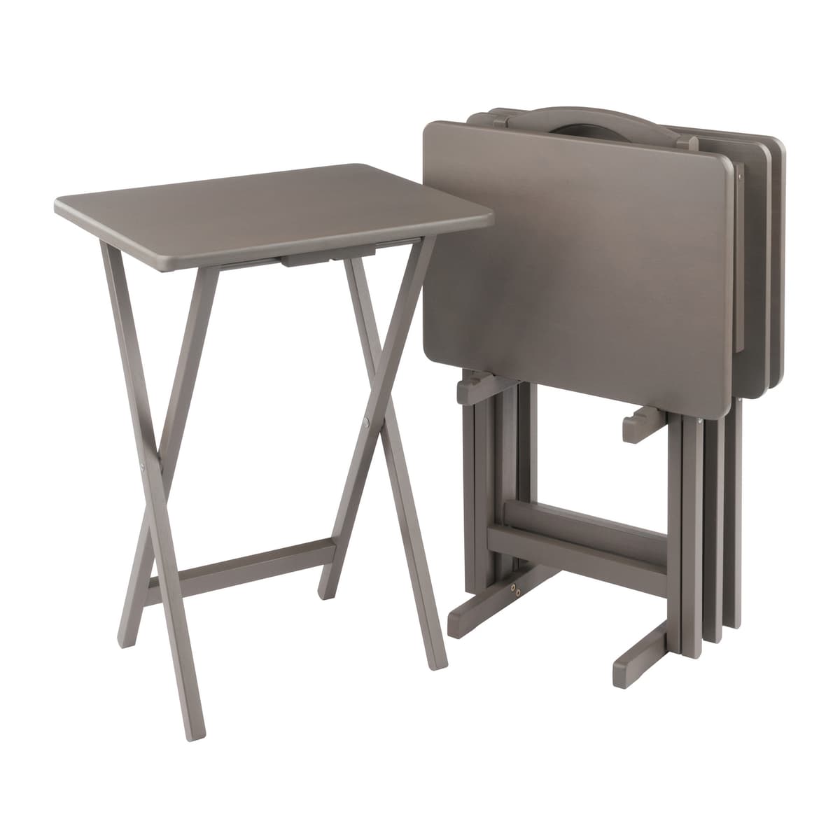 Alex 5-Pc Snack Table Set, Oyster Gray
