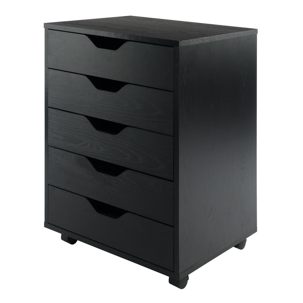 Halifax 5-Drawer Mobile Cabinet, Black