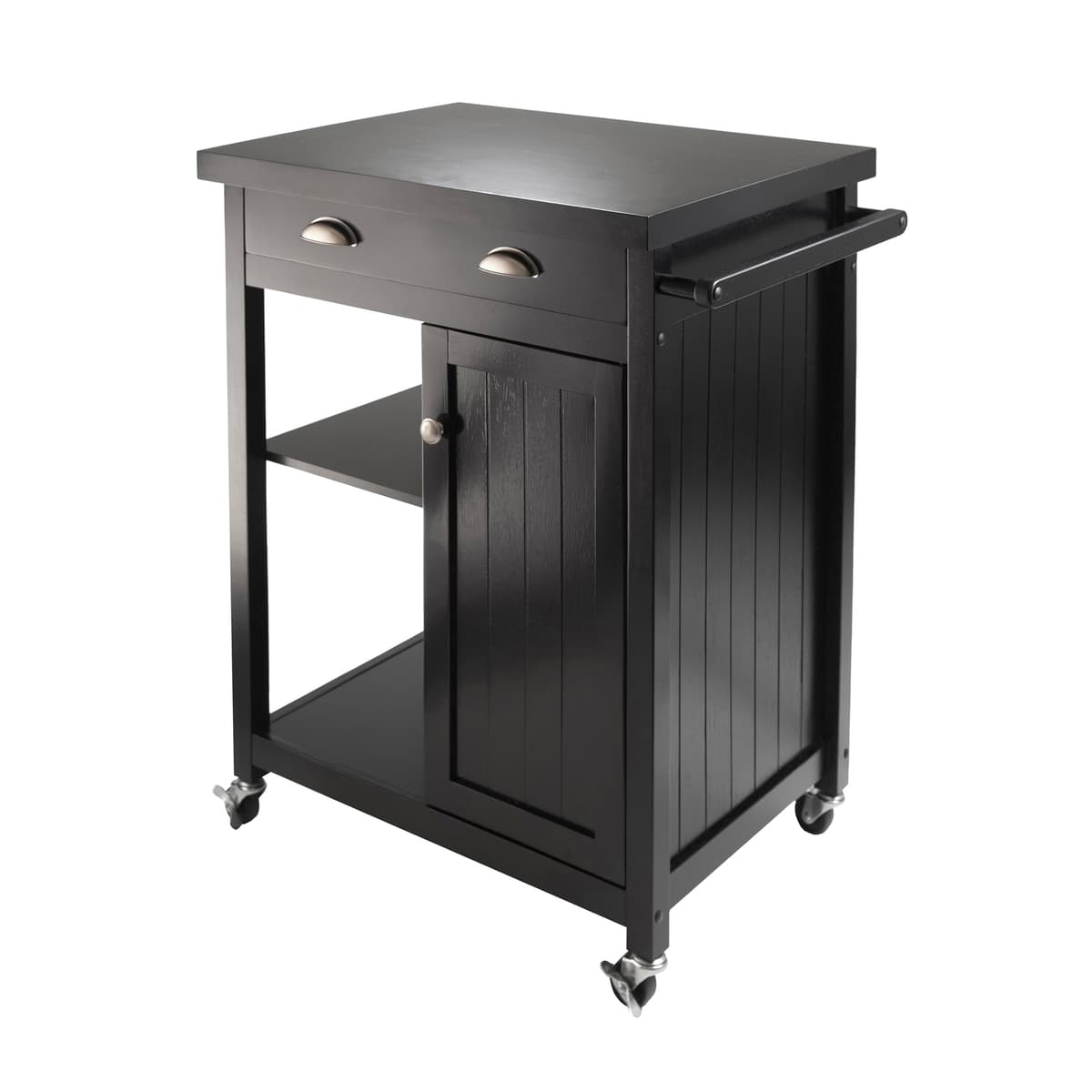 Timber Kitchen Cart, 34" High, 28" Wide, Black