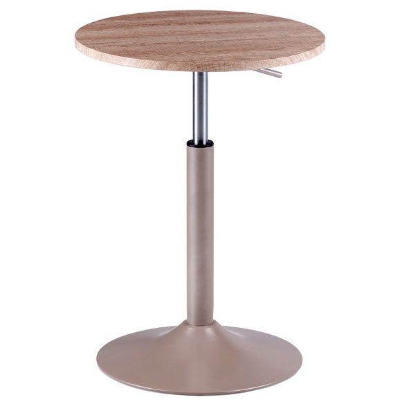 Christian Adjustable Sofa Table, Reclaimed Wood and Satin Nickel