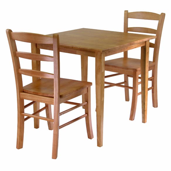Groveland 3-Pc Dining Table with 2 Ladder Back Chairs, Light Oak