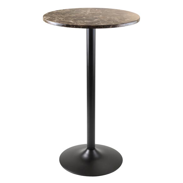 Cora Bar Height Table, Faux Marble and Black