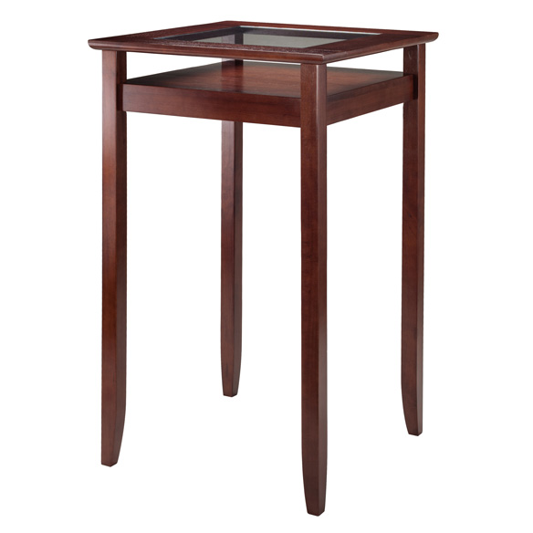 Halo High Table with Glass, Walnut