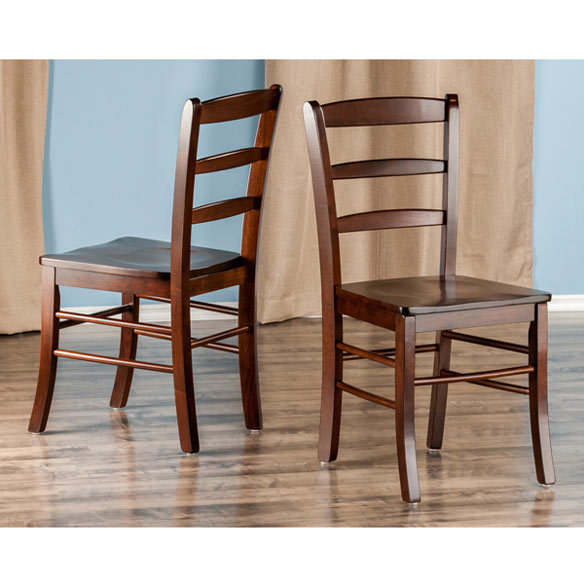 Benjamin Ladder-Back Chairs,Light Oak Winsome Wood .2 Pack 