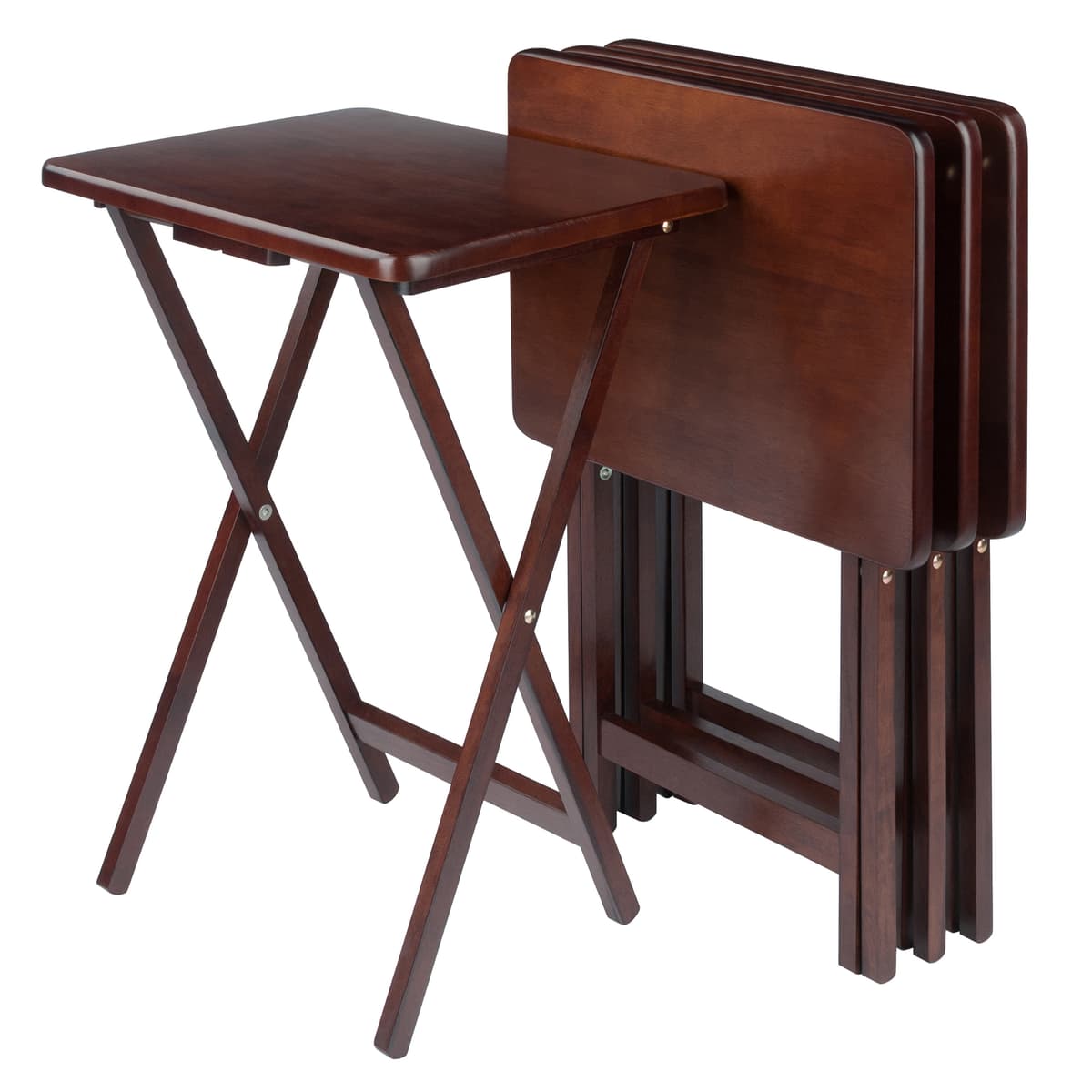 Alex 4-Pc Snack Tables, Walnut